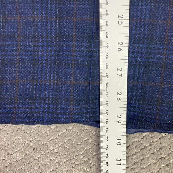 Peter Millar Windowpane Blazer Sport Coat Men's 42R Fit 42S Blue Soft Wool Plaid - Picture 16 of 16